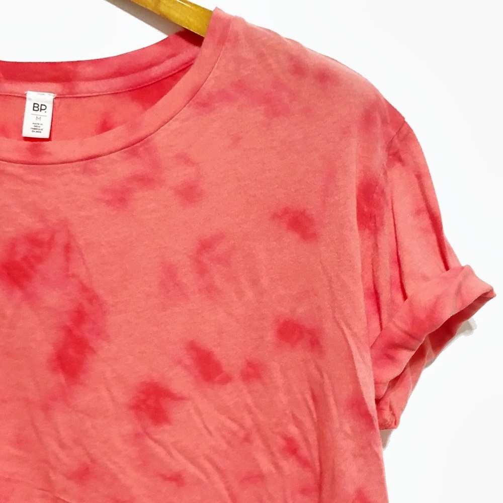 BP Tie Dye Coral Short Sleeve Mid Crop Top*